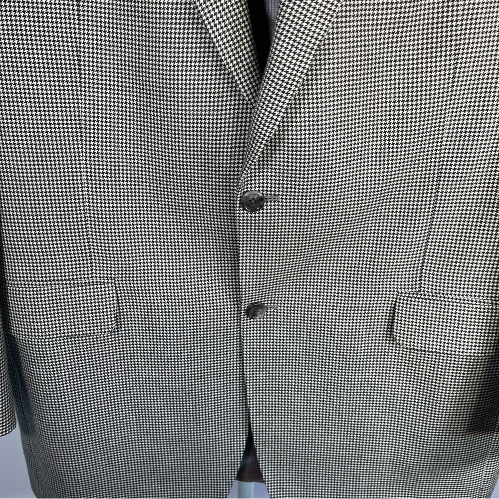 Jack Victor Loretowood Houndstooth Cashmere Blazer Black & White 44L Classic - Picture 3 of 11